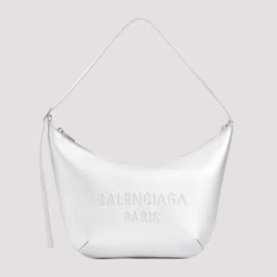 Shop Balenciaga Silver Leather Mary Kate Sling Bag
