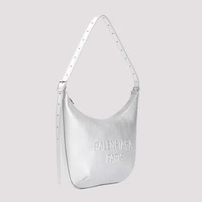 Shop Balenciaga Silver Leather Mary Kate Sling Bag