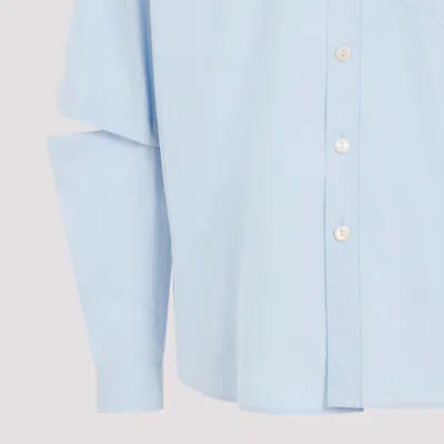 Shop Gucci Sky Blue Cotton Shirt