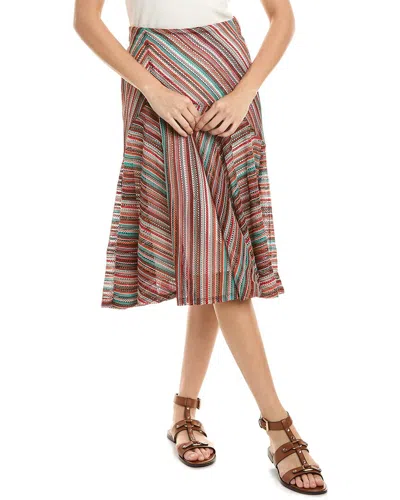 Shop Crystal Kobe Knit Midi Skirt In Brown