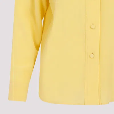 Shop Gucci Yellow Iris Silk Crêpe De Chine Shirt