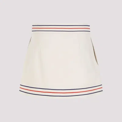 Shop Gucci Gardenia Mix Beige Cotton Skirt In White