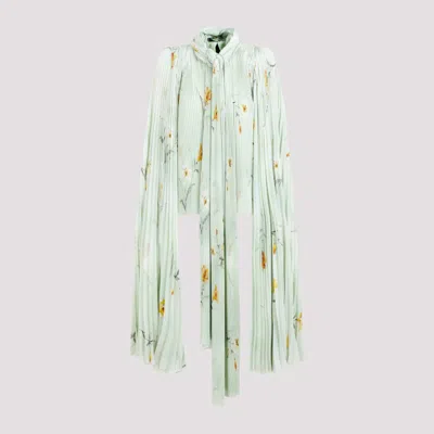 Balenciaga Cloak-inspired Floral Print Blouse In Green