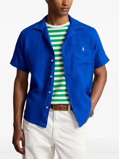 Shop Polo Ralph Lauren Short Sleeves Shirt In Blue