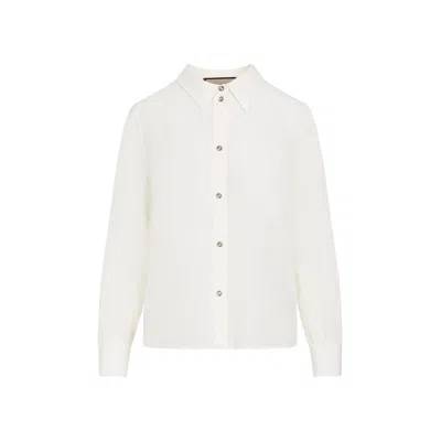 Shop Gucci Ivory Silk Shirt In White