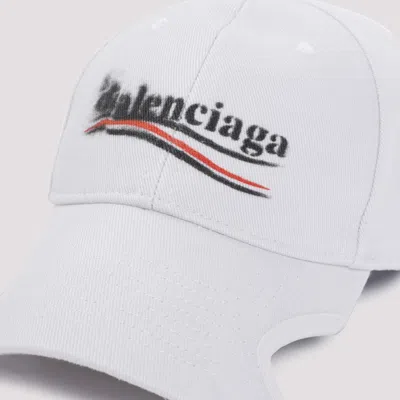 Shop Balenciaga Off White Cotton Political Stencil Hat