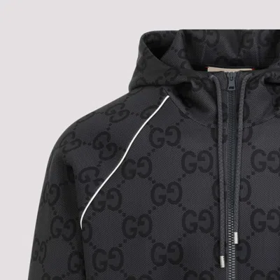 Shop Gucci Dark Grey Neoprene Zip Jacket