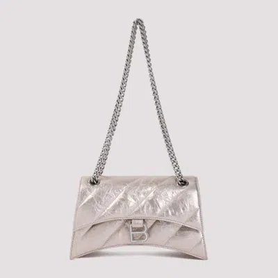 Shop Balenciaga Crush Chain Stone Beige Leather Handbag In Neutrals