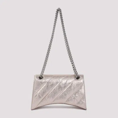 Shop Balenciaga Crush Chain Stone Beige Leather Handbag In Neutrals