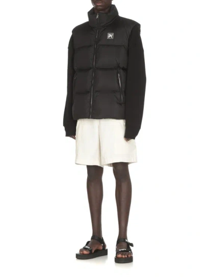 Shop Palm Angels Padded And Quilter Sleeveless Jacket In Black