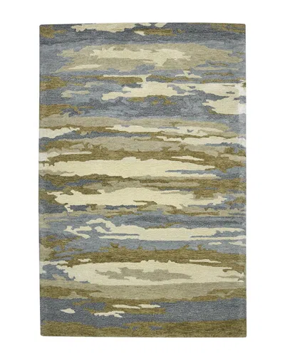 Shop Ar Rugs Amer Rugs Abstract Gunter Wool-blend Area Rug In Blue
