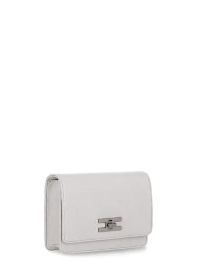 Shop Elisabetta Franchi Shoulder Bag With Logo In White