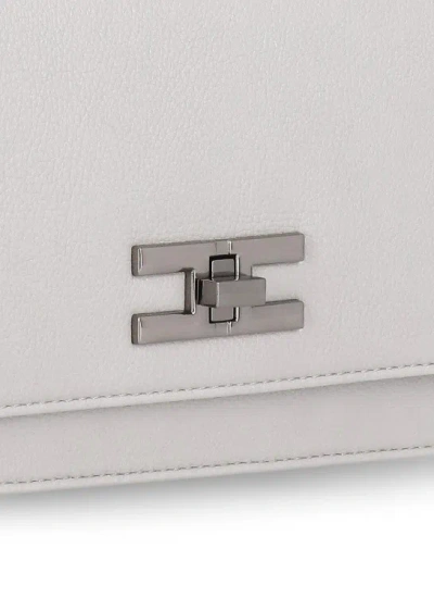 Shop Elisabetta Franchi Shoulder Bag With Logo In White