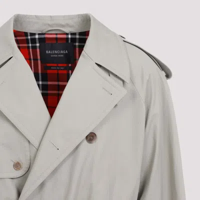 Shop Balenciaga Military Beige Cotton Coat In Neutrals