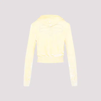 Shop Balenciaga Fitted Zip-up Cream Viscose Hoodie In White