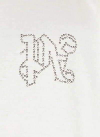 Shop Palm Angels Monogram Stud Classic T-shirt In White