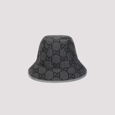 Shop Gucci Graphite Gray Gg Bucket Hat In Grey