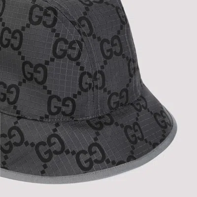 Shop Gucci Graphite Gray Gg Bucket Hat In Grey