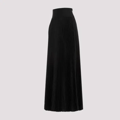 Shop Balenciaga Black Logo Pleated Skirt