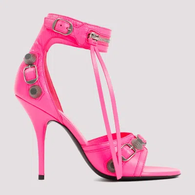Shop Balenciaga Fluo Pink Cagole Leather Sandals