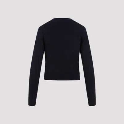 Shop Gucci Blue Wool Cashmere Sweater In Black