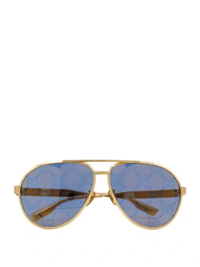 Shop Gucci Acetate Sunglasses In Gold