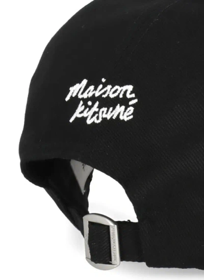Shop Maison Kitsuné Baseball Cap With Logo In Black