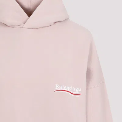 Shop Balenciaga Light Pink Large Fit Cotton Hoodie