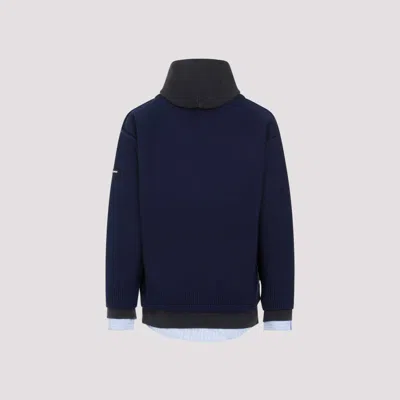 Shop Balenciaga Navy Cotton Hoodie In Blue