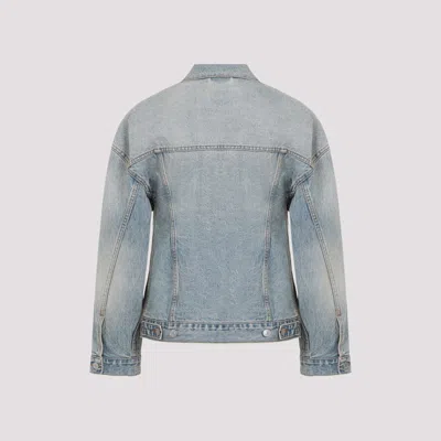 Balenciaga Hourglass-shaped Denim Jacket In Blue