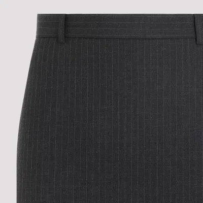 Shop Balenciaga Anthracite Grey Lingerie Tailored Skirt In Black
