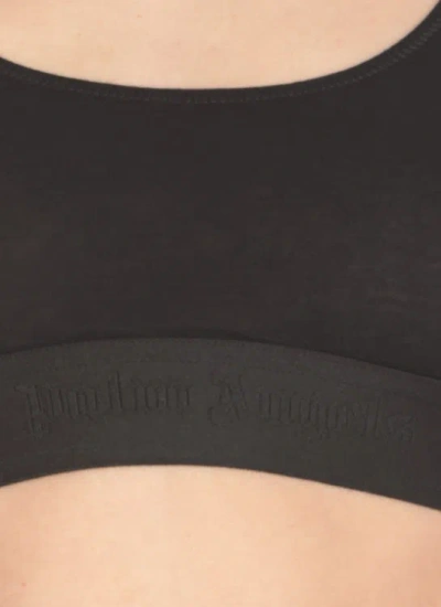 Shop Palm Angels Logo Tape Top In Black