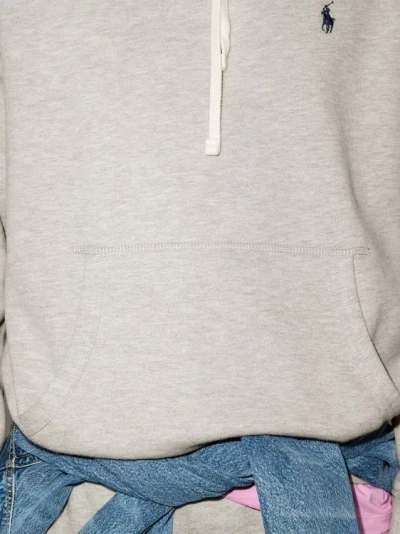 Shop Polo Ralph Lauren Hoodie With Logo In Grey