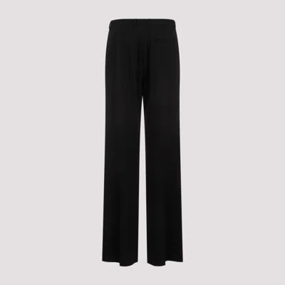 Shop Balenciaga Regular Fit Black Wool Pants