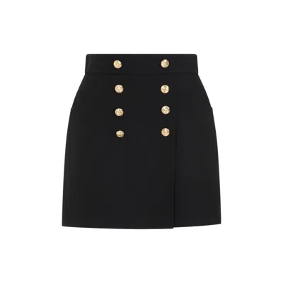 Shop Gucci Black Silk Mini Skirt