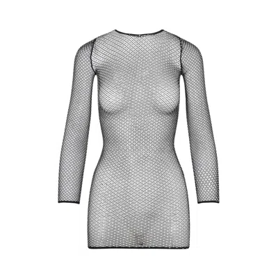 Balenciaga Black Crystal Mesh Mini Top In Black