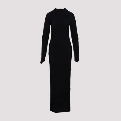 Shop Balenciaga Spiral Black Viscose Maxi Dress