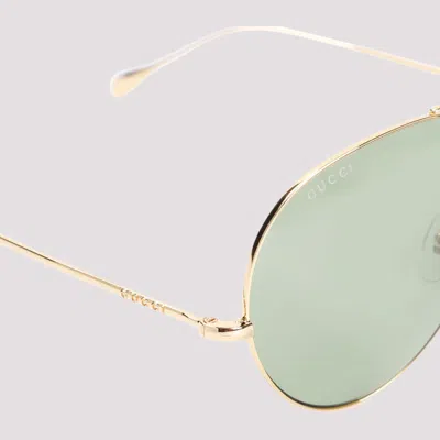 Shop Gucci Gold Acetate Sunglasses