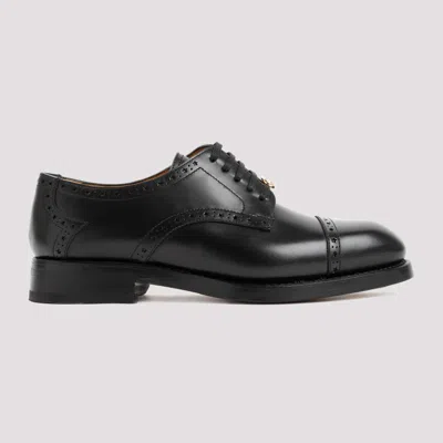 Shop Gucci Rooster Black Leather Lace Up