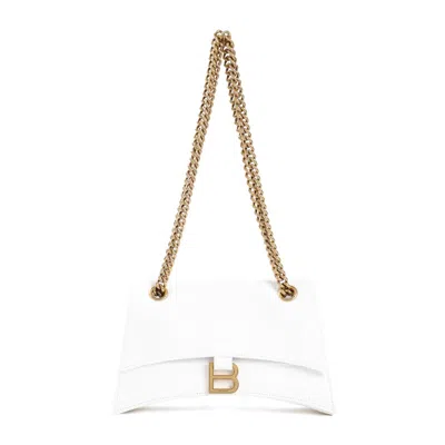 Shop Balenciaga White Leather Crush Sling Small Bag In Red
