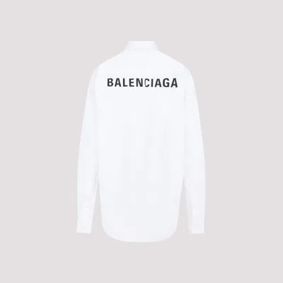 Shop Balenciaga White Cotton Cocoon Shirt