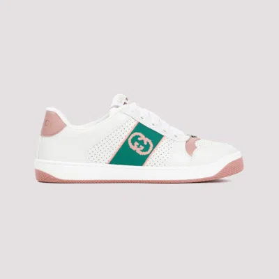 Shop Gucci White Leather Screener Sneakers