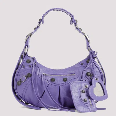 Shop Balenciaga Mauve Leather Le Cagole Shoulder Bag In Purple