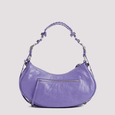 Shop Balenciaga Mauve Leather Le Cagole Shoulder Bag In Purple