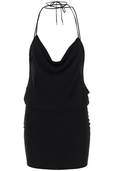Shop Dsquared2 Halterneck Jersey Mini Dress In Black