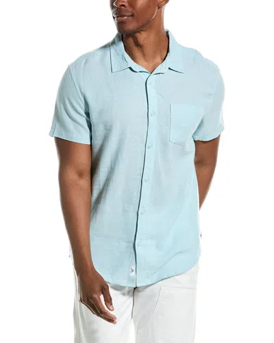 Shop Vintage Summer Linen-blend Shirt In Blue