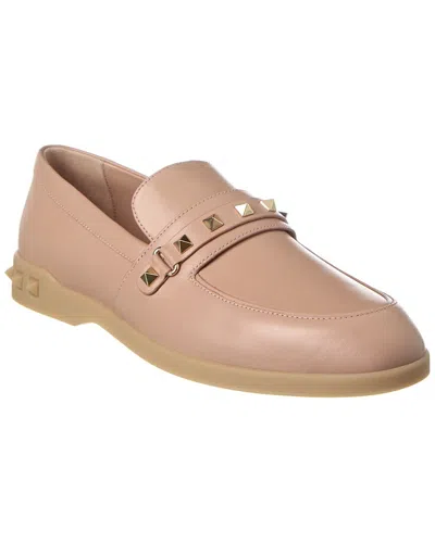 Shop Valentino Leisure Flows Split Leather Loafer In Pink