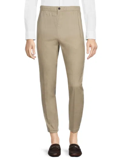 Shop Saks Fifth Avenue Men's Linen Blend Pants In Beige