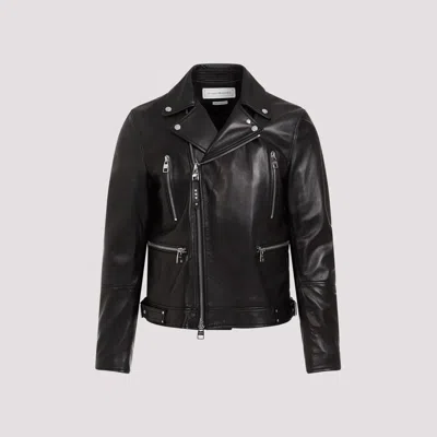 Shop Alexander Mcqueen Black Lamb Leather Biker Jacket