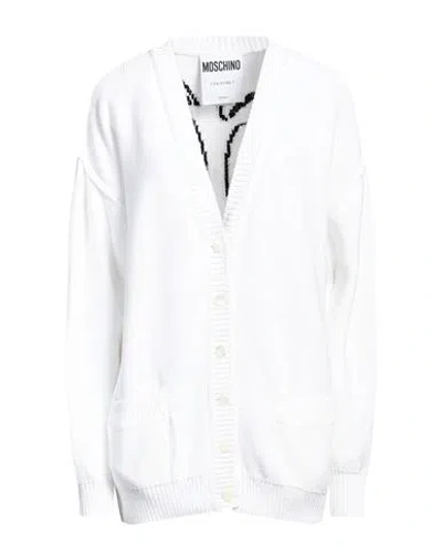 Moschino Woman Cardigan White Size 12 Cotton In White